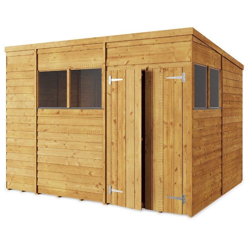 pent shed with windows