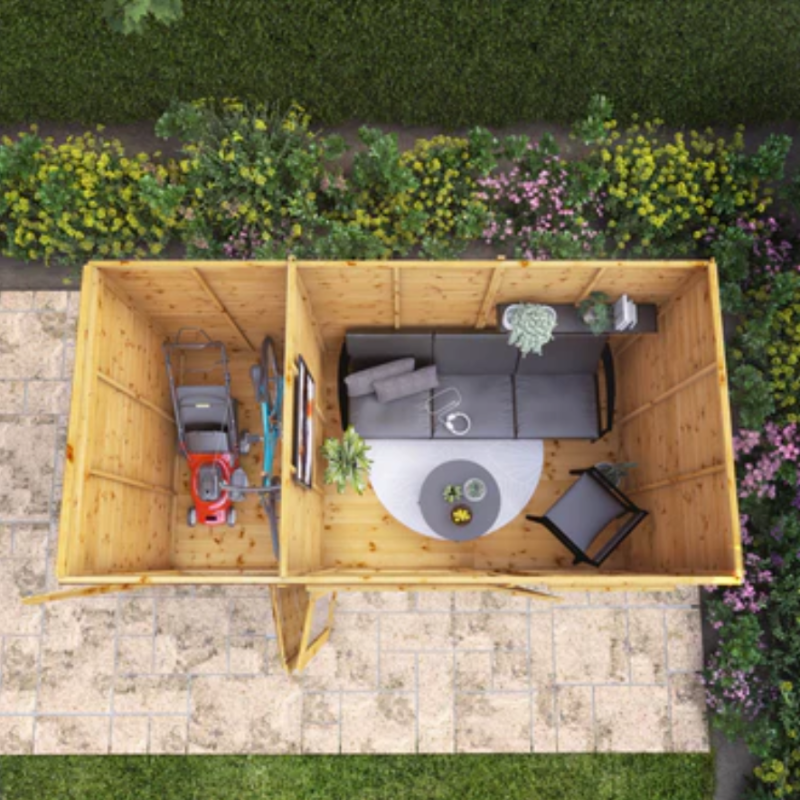12 x 6 summerhouse with side shed
