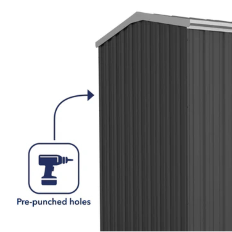 pent metal shed