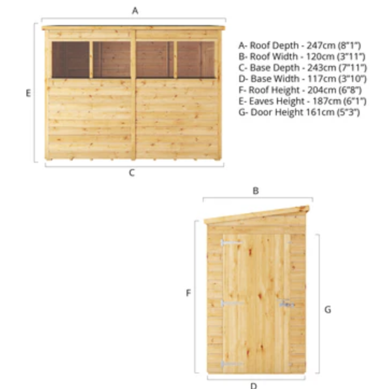 shiplap pent wooden shed