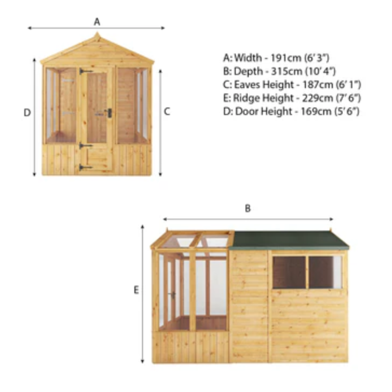 combi shed greenhouse uk