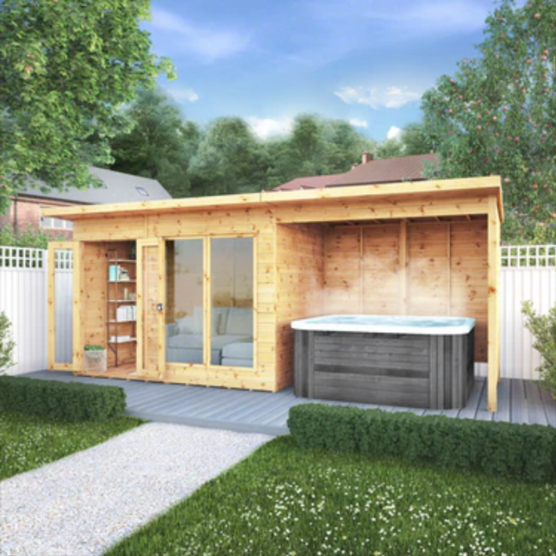 summerhouse with patio area