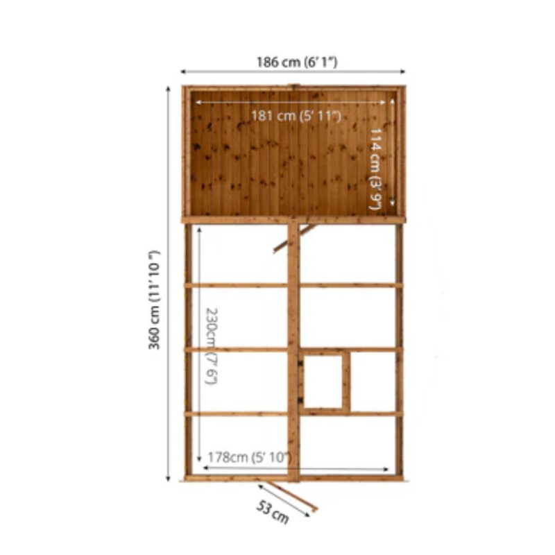 Combi Greenhouse and Wooden Storage Shed 12x6