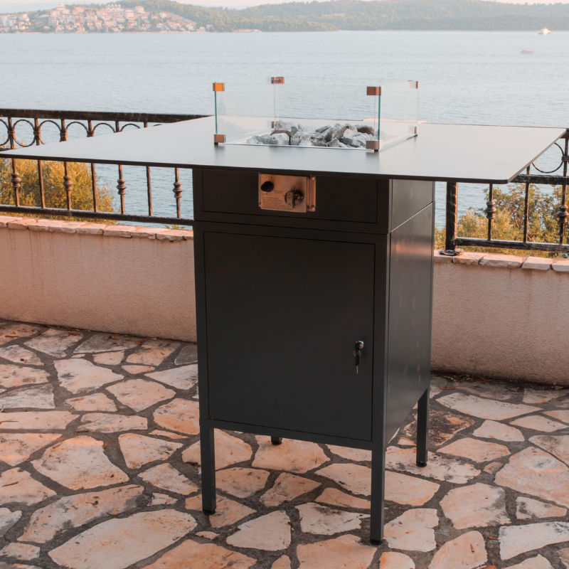 Engasco Slava High Gas Firepit Table with Legs SH90A