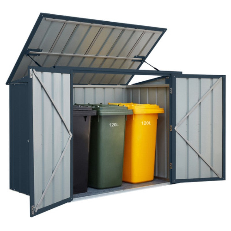 Globel 6x3ft Metal Bin Store - Double Bin