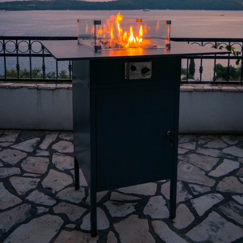 Engasco Slava High Gas Firepit Table with Legs SH90A