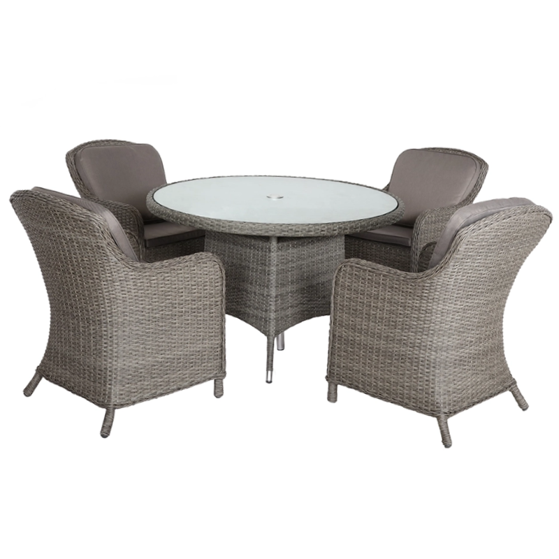 Paris 4 Seater Round Imperial Dining Set PAR110IMP-WS