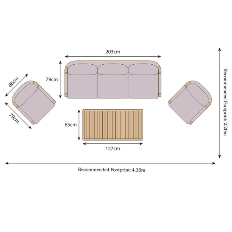 ROMA 3pc 5 seater Lounge set FSCROM3SOF