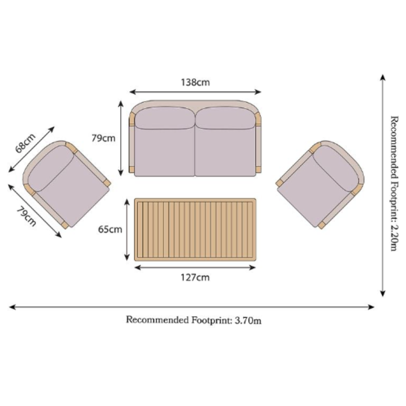 Roma 3pc 4 seater Lounge set FSCROM2SOF