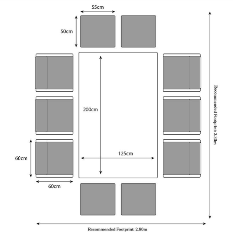 Paris 10 Seater Cube Set PAR10CUB-WS