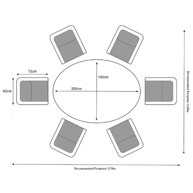 Wentworth 6 Seater Ellipse Imperial Dining Set WEN200xIMP-WS