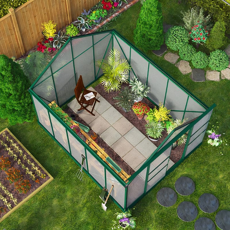 Harvester Walk-In Aluminium Polycarbonate Greenhouse 8x12 G1001C-Green