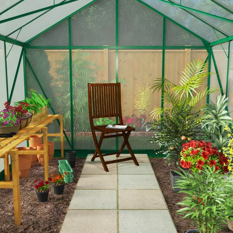 Harvester Walk-In Aluminium Polycarbonate Greenhouse 8x12 G1001C-Green