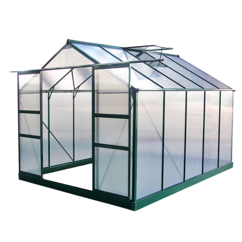 Harvester Walk-In Aluminium Polycarbonate Greenhouse 8x12 G1001C-Green