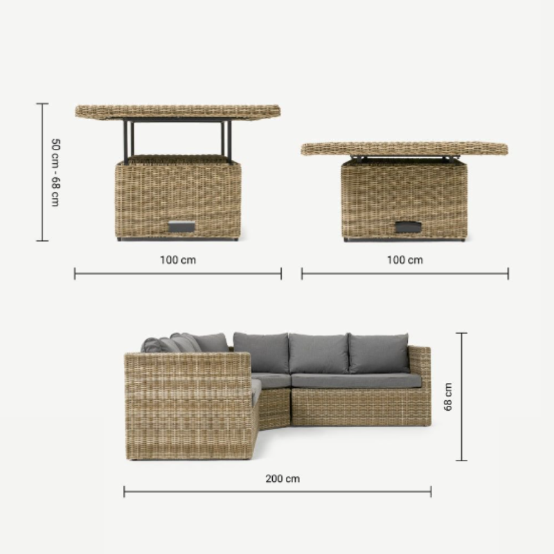 WENTWORTH 4pc Corner Lounging Set WENADJLOU-WS