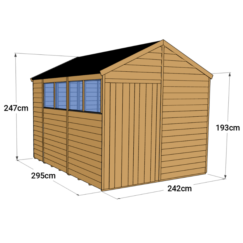 Overlap Apex Shed - 10x8 Windowed SM-OL-A-10x8W