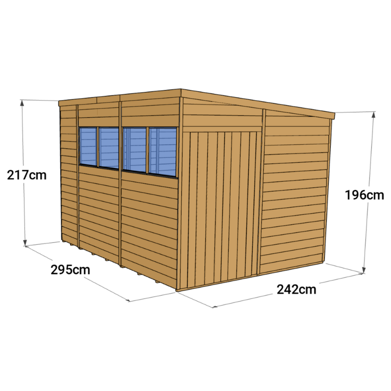 Overlap Pent Shed - 10x8 Windowed SM-OL-P-10x8W