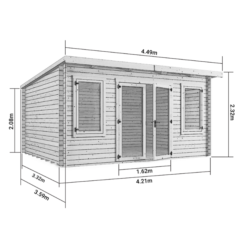 Ashley Pent Log Cabin Garden Room SM-Ashley-UT