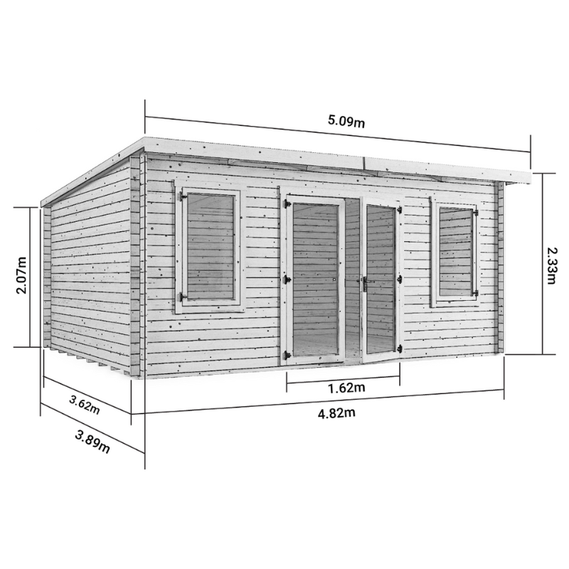 Ashley Pent Log Cabin Garden Room SM-Ashley-UT