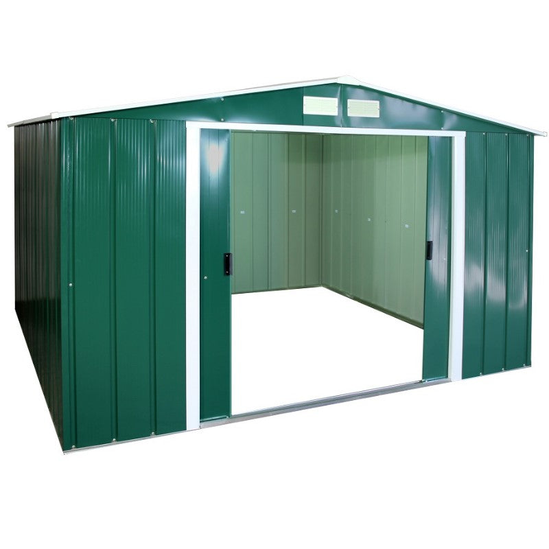 Sapphire 10x10ft Apex Metal Shed - Green - SAP1010