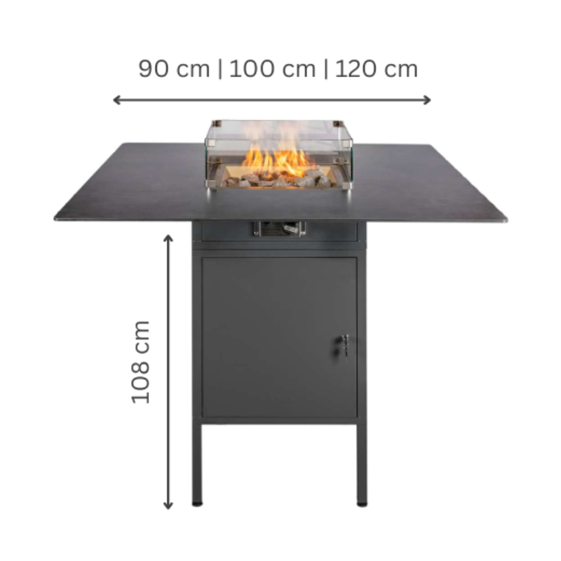 Engasco Slava High Gas Firepit Table with Legs SH90A