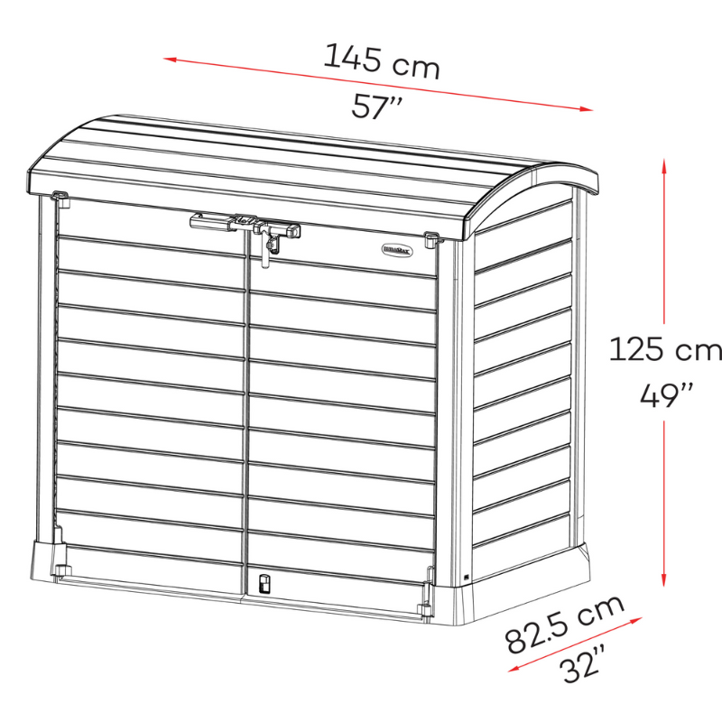 Saffron StoreAway Horizontal Shed 1200L Arc Lid