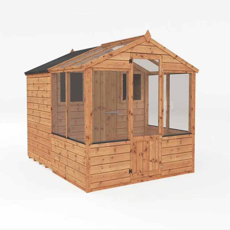 Combi Greenhouse and Wooden Storage Shed 8x6