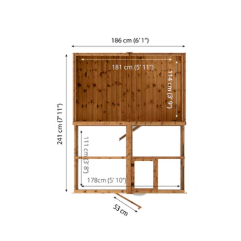 Combi Greenhouse and Wooden Storage Shed 8x6