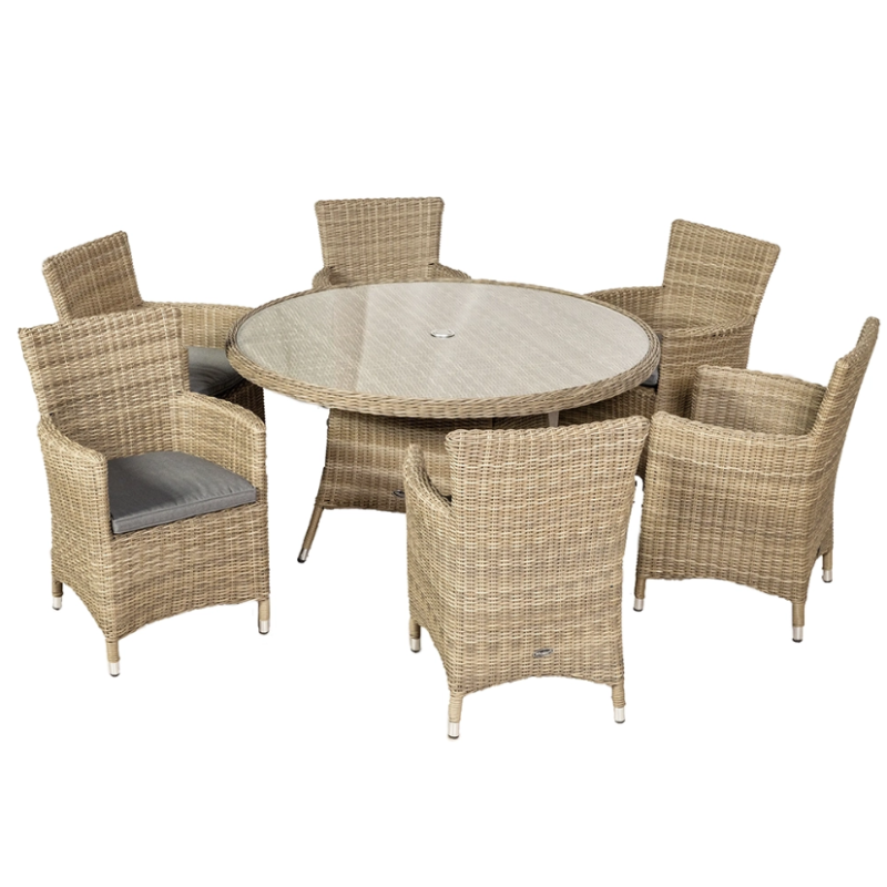 Wentworth 6 Seater Round Carver Dining Set WEN140CAR-WS