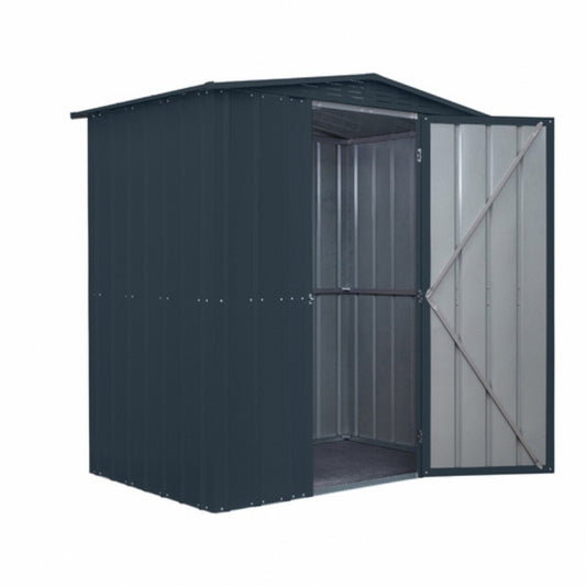 Globel 6x4ft Apex Hinged Single Door Garden Shed - Anthracite Grey