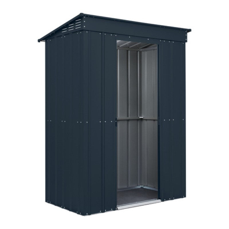 Globel 5x3ft Pent Metal Garden Shed - Anthracite Grey LOTUS53P