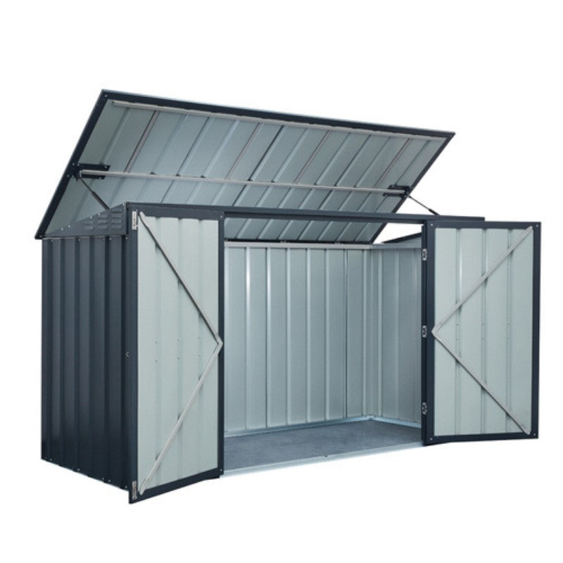 Globel 8x3ft Metal Bin Store - Triple Bin