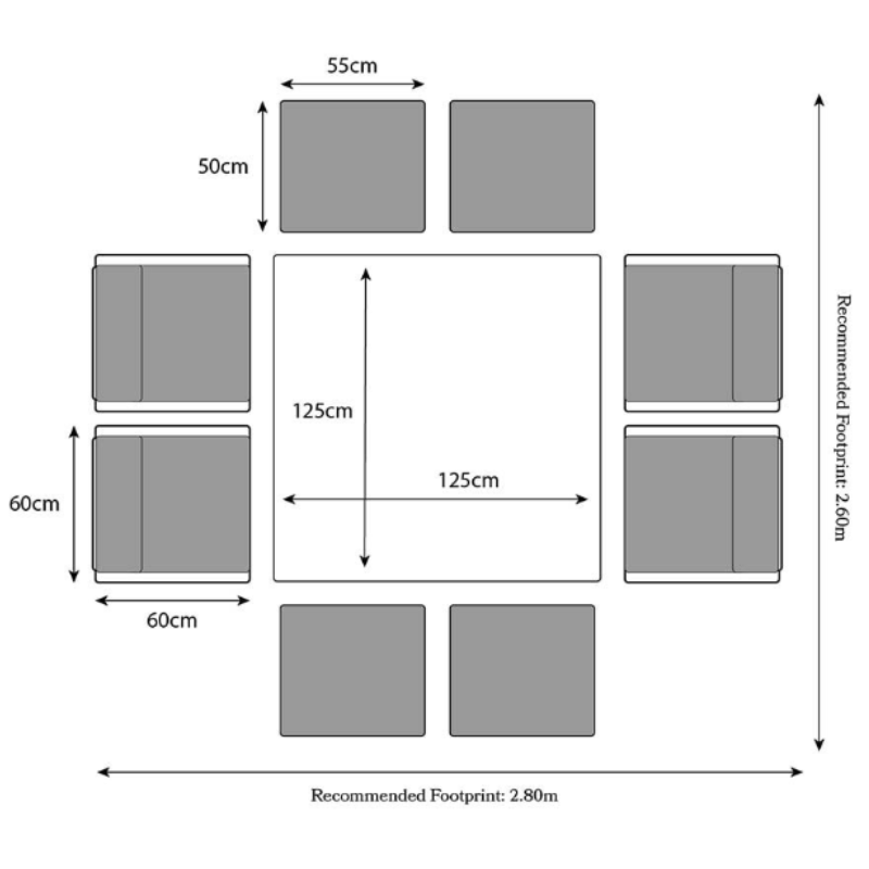 Paris 8 Seater Cube Set PAR8CUB-WS