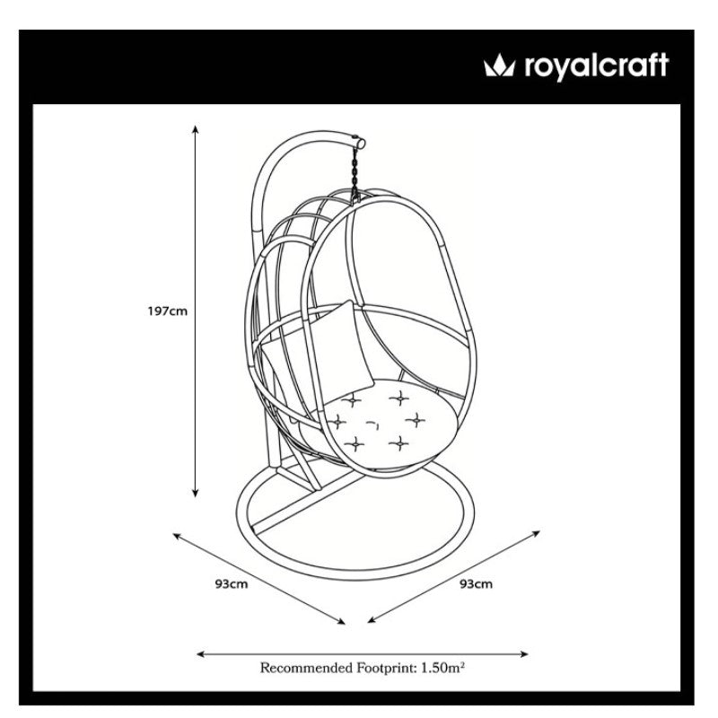 Wentworth Hanging Pod Chair WENPOD-WS-SET