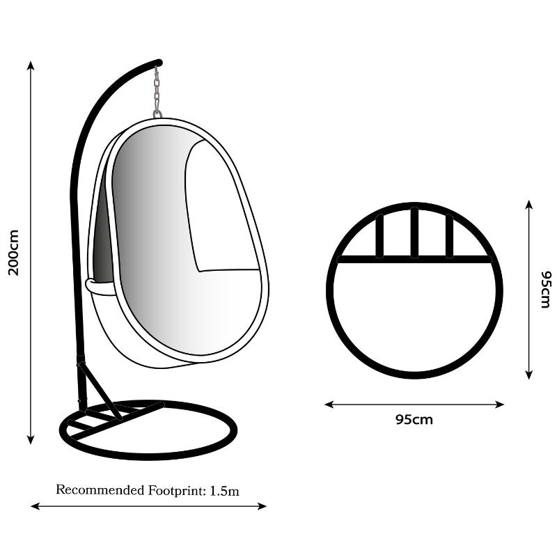 Wentworth Hanging Pod Chair WENPOD-WS-SET