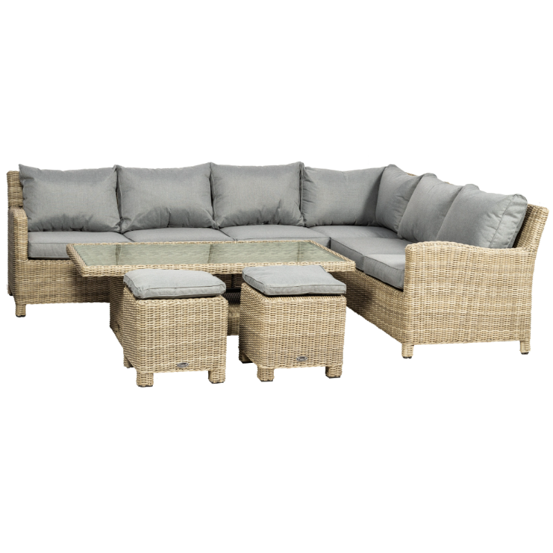 Wentworth 7pc Deluxe Modular Corner Dining / Lounging Set WENADJMOD-WS